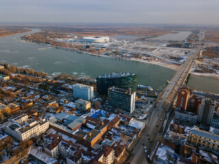 Aerial view of historical downtown of Rostov-on-Don