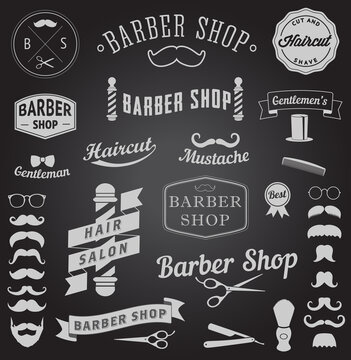 Set of Barbershop Design Icons Vector Logo Templates