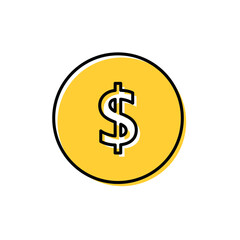 colour icon dollar . dollar  sign. vector