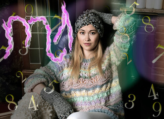 Portrait of a woman, scorpio zodiac sign and numerology
