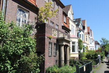 Old townhouses in Bremen Schwachhausen, Germany / Altbremerhäuser in Bremen Schwachhausen, Deutschland