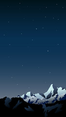 Night in the mountains