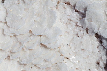 Pink salt in salt lake as textured background. Salt background.