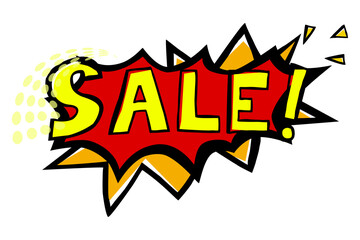 Hand Draw Sketch Announcement, Sale, Isolated on White