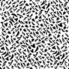 Obraz premium Seamless monochrome pattern of black elements on a white background. For textiles, wallpapers and backgrounds.