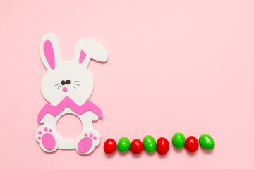 easter bunny with easter eggs