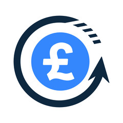 Chargeback money back arrow update icon. Vector graphics.