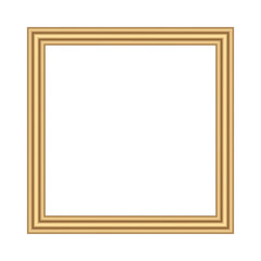 Squared golden vintage wooden frame for your design. Vintage cover. Place for text. Vintage antique gold beautiful rectangular frames. Template vector illustration