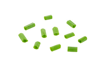 Spring onions isolated on white background