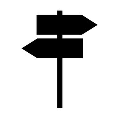 Signpost street vector illustration, road arrow symbol isolated on white background, web pointer