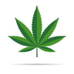 Mariuhana leaf symbol, marijuana or hemp icon, cannabis medical sign, weed drug vector illustration
