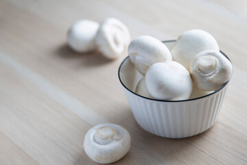 Fototapeta na wymiar fresh mushrooms on a white plate