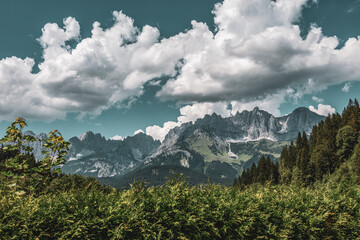 panoramic view of the Austrian Alps