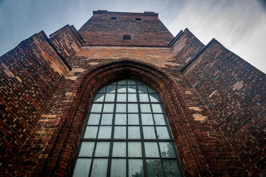 Gothic st. Michael Church tower in Slupsk