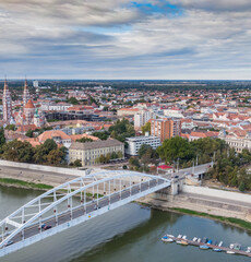 Fototapeta premium aerial photo of beautiful Szeged