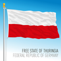 Free State of Thuringia lander flag, federal state of Germany, europe, vector illustration