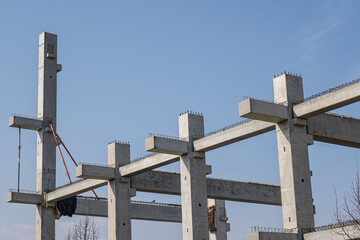 Naklejka premium concrete beams on construction site
