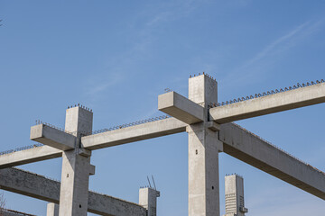 concrete beams on construction site
