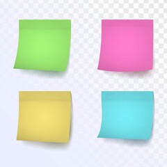 Set of paper reminder stickers in different colors