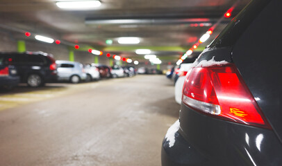 Car parking in the shopping center.