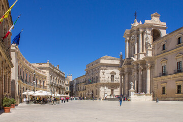 Fototapeta na wymiar Piazza Duomo, Siracusa, Italy