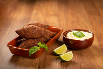 Kibbeh - The traditional Arabian snack, known in Brazil as Quibe (kibe).