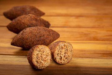 Kibbeh - The traditional Arabian snack, known in Brazil as Quibe (kibe).
