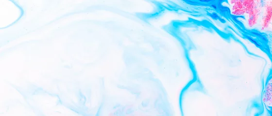 Papier Peint photo Cristaux Modèle de conception d& 39 encre abstraite fond de texture mixte. Texture abstraite bleue. Motif de marbre liquide multicolore. Art fluide