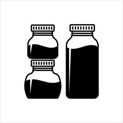 Glass Jar Icon, Cylindrical Container Icon,