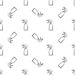 Spray Bottle Icon Seamless Pattern