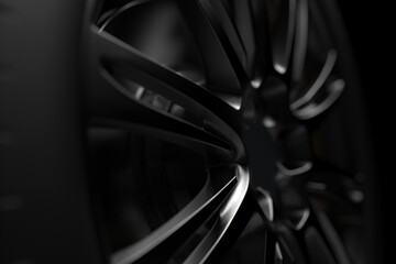 auto wheel with chrome disks close-up on a dark background. 3d render