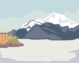 landscape of iceberg mountain vector design