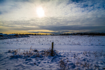 sunset over the river