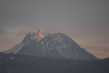 snow covered mountains