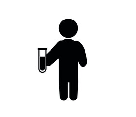 Student at laboratory vector icon.  Editable stroke. Symbol in Line Art Style for Design, Presentation, Website or Apps Elements, Logo. Pixel vector graphics - Vector