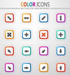 Arrows, directions and signposts icon set
