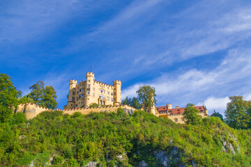 Fototapeta na wymiar famous medieval german castle, land of knights, dragons and princesses, hohenschwangau castle