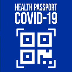 Health passport concept illustration with QR-code, exmaple