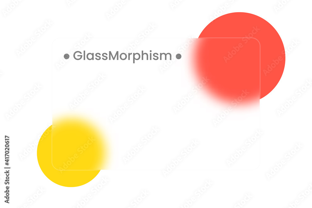Poster abstract background. transparent frame in glass morphism style