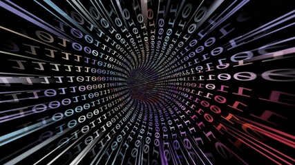 Driving through the hi tech data tunnel concept