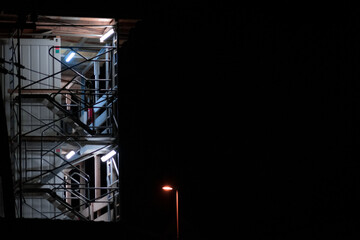 refinery at night
