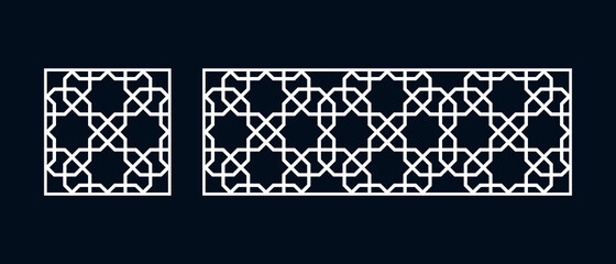 Set of templates Islamic pattern for laser cutting or paper cut. Vector illustration.