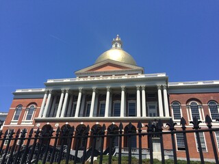 Massachusetts state house at downtown Boston. It is the state capitol and seat of government for the Commonwealth of Massachusetts. Located in the Beacon Hill neighborhood of Boston.