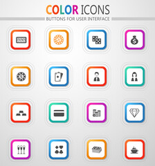 Casino and gambling icon set