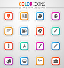 Creative process icon set