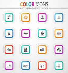Sea travel icon set