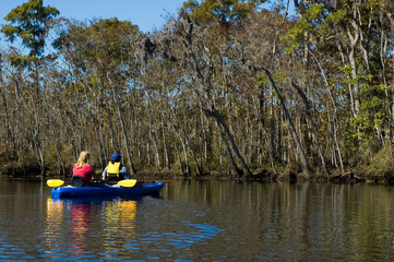 Fototapeta na wymiar Kayaking the Creek