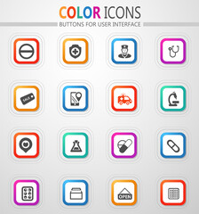 Drug store icons set