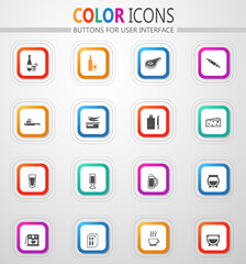 Food and kitchen icons set