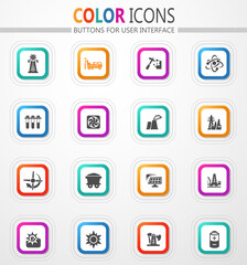 Fuel Power generation icons set